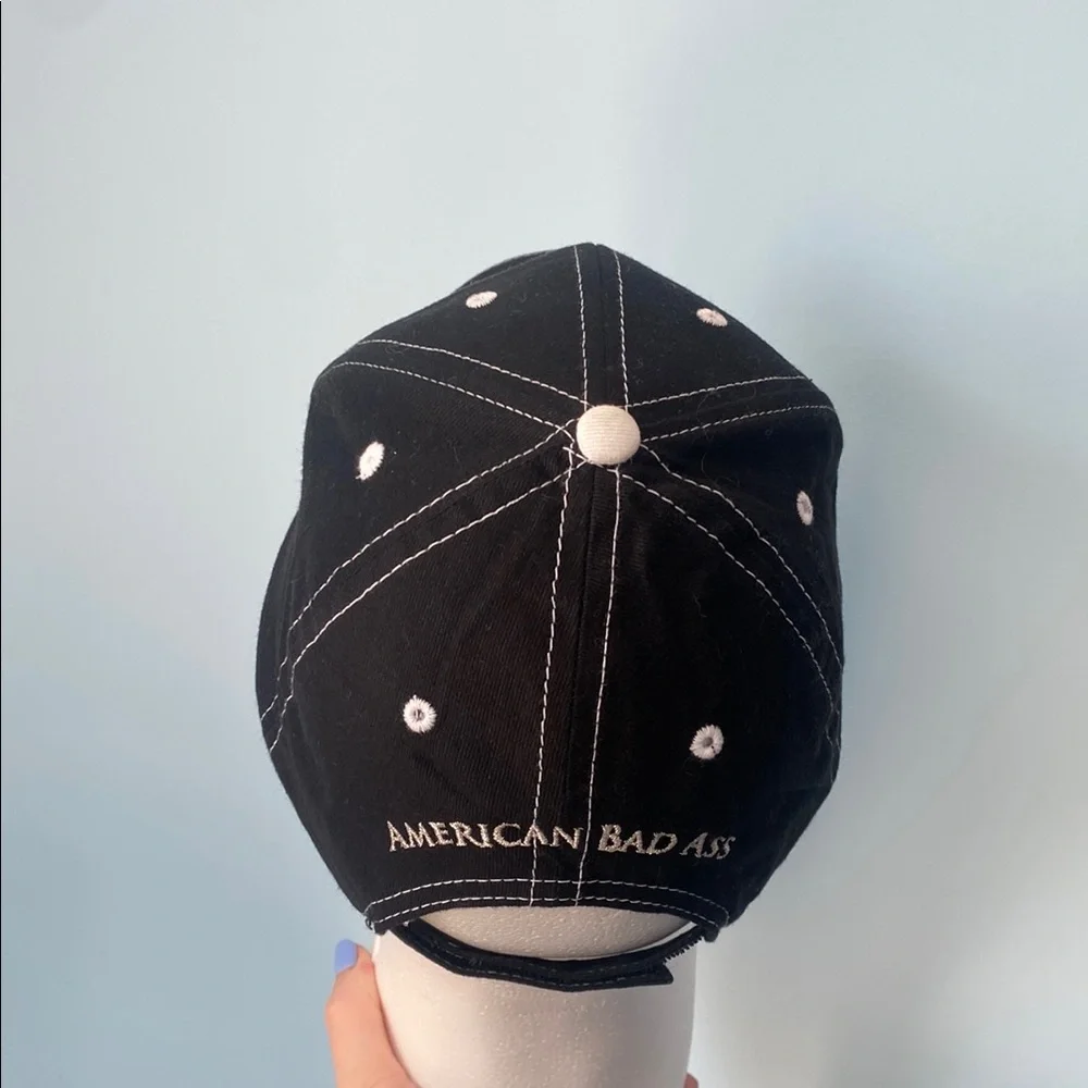 Kid Rock “American Bad Ass” Black Hat With White Stitching And Embroidered Logo - Picture 6 of 11